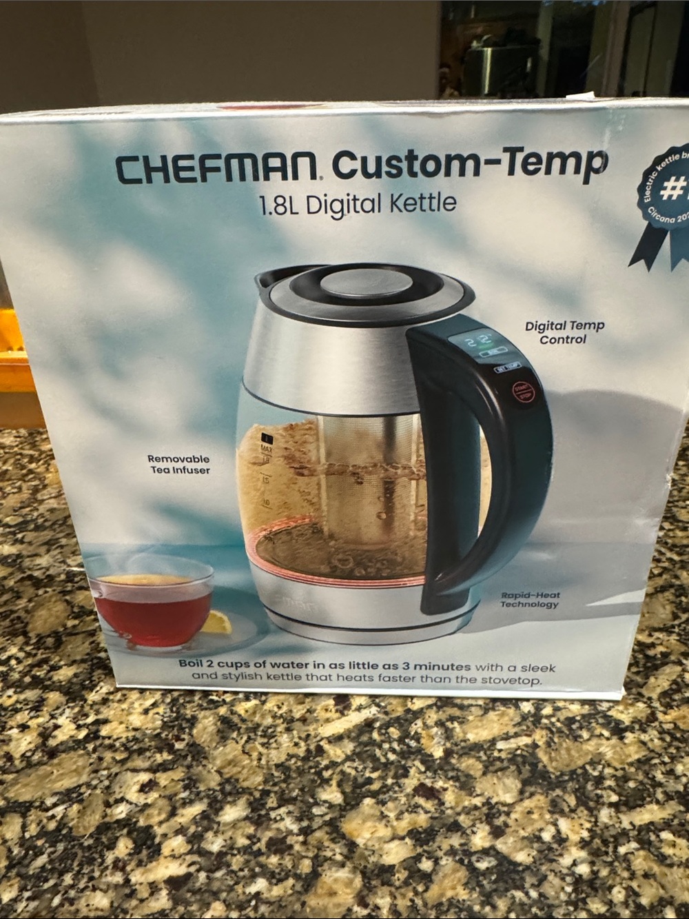 Chefman Custom-Temp 1.8L Digital Kettle in Black